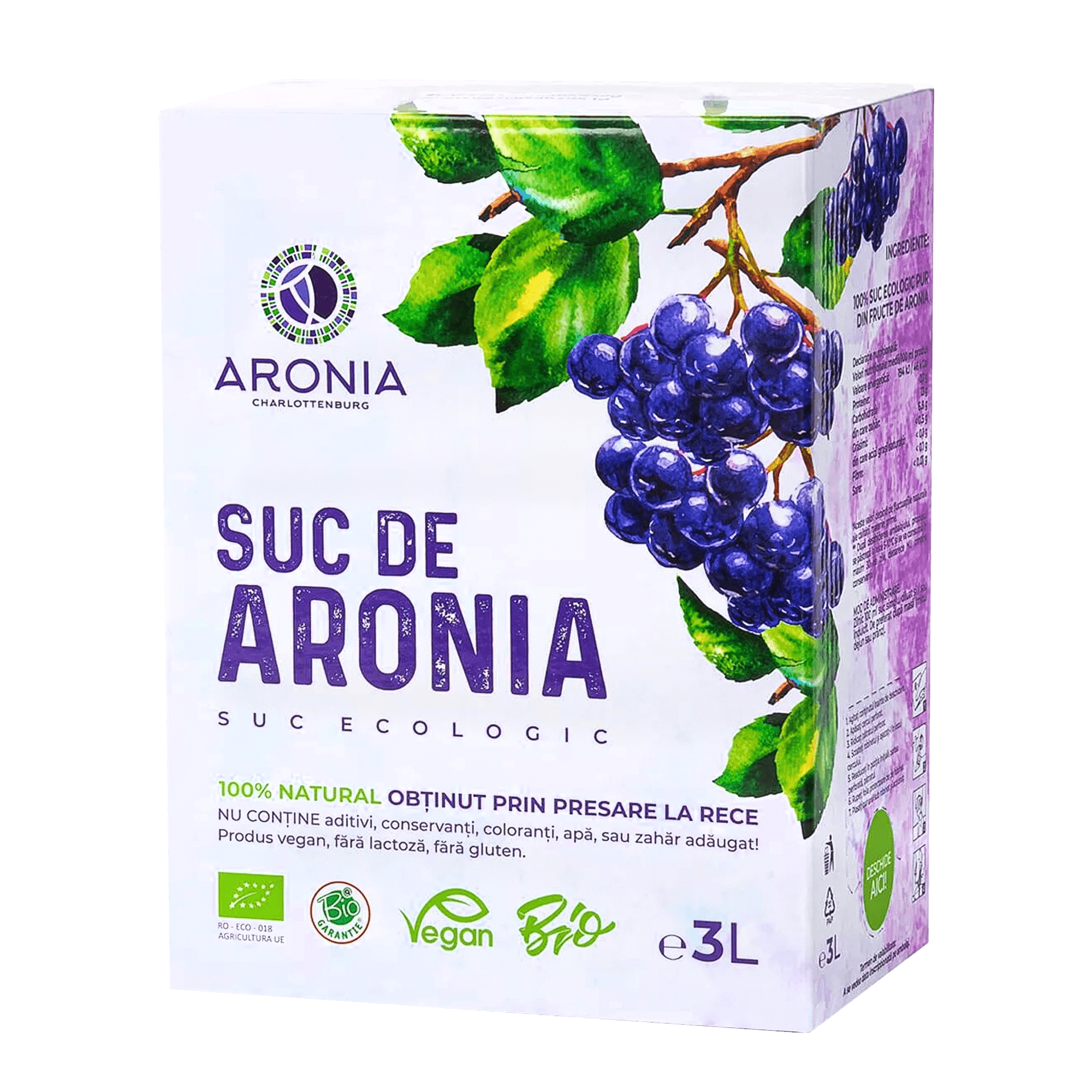 Suc de Aronia 100% Natural Ecologic – 3L